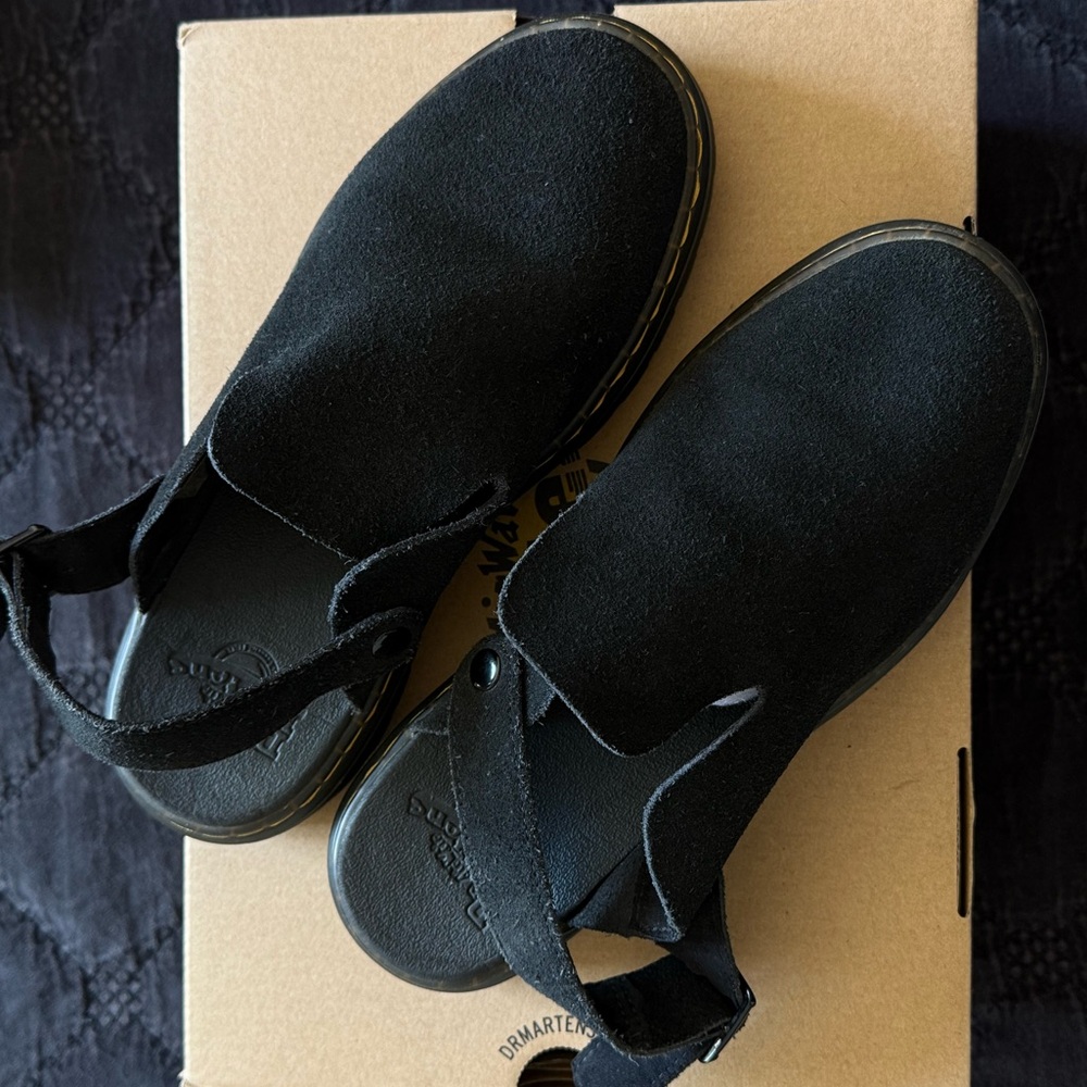 Dr. Martens "Carlson" suede sling back mules - unisex.